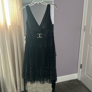 Beautiful black dress with silver and black flowers